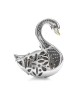 South Sea Baroque Pearl and Pave Diamond Swan Brooch in Gold